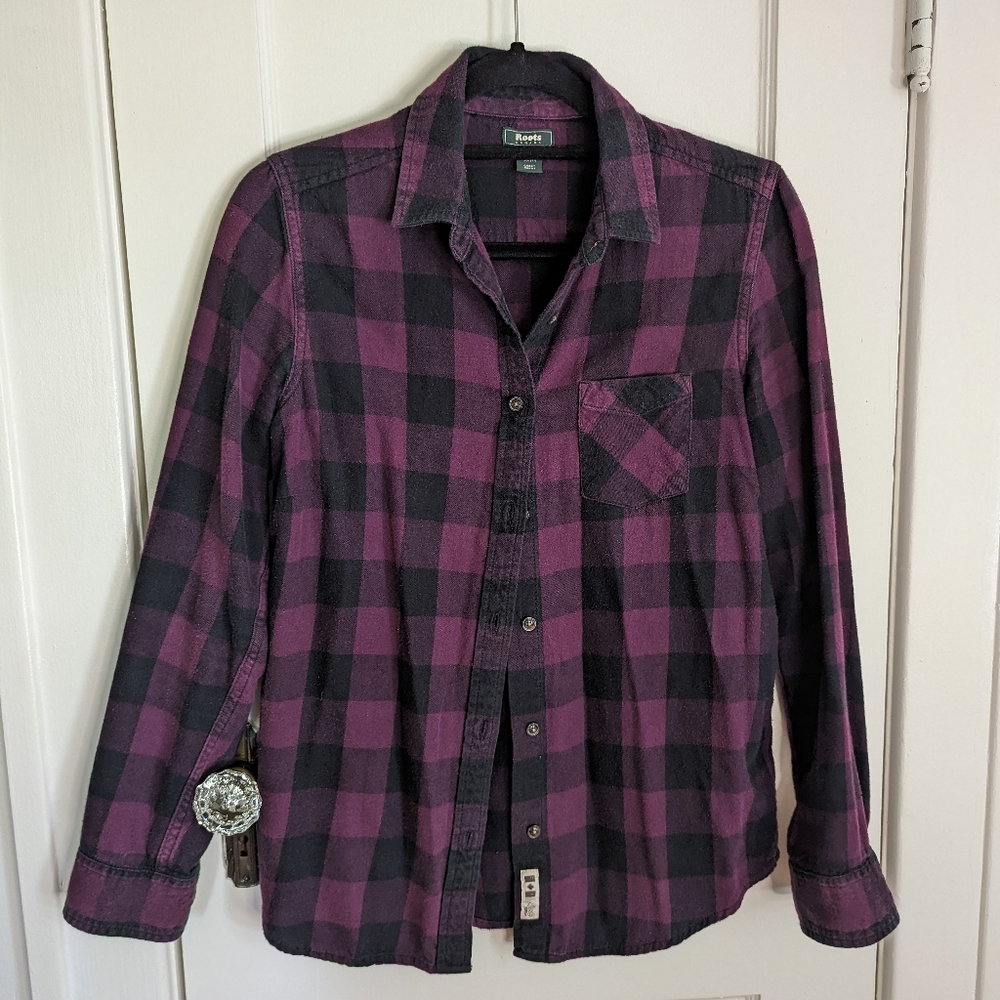 Roots Purple 100% Cotton Flannel Shirt